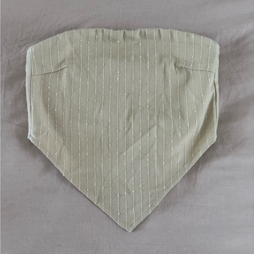 Elegant Beige Pinstripe Crop Top